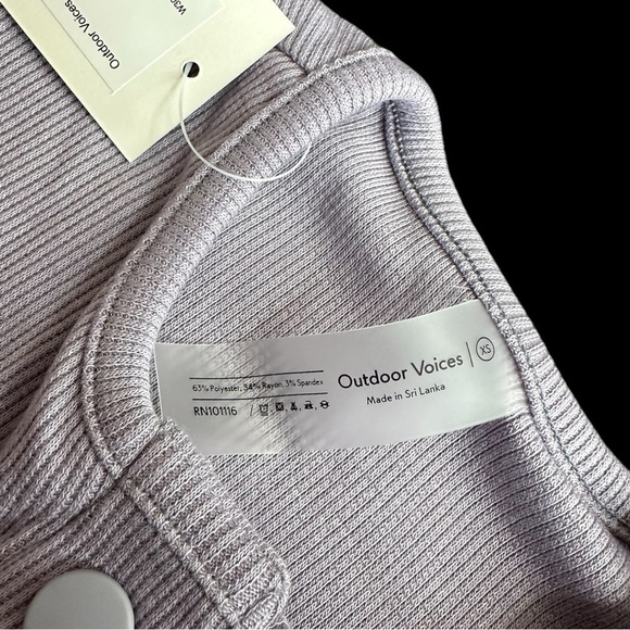 Outdoor Voices Cozy Ribbed Cropped Long Sleeve Cardigan Size XS in Earl Grey NWT - Picture 6 of 8